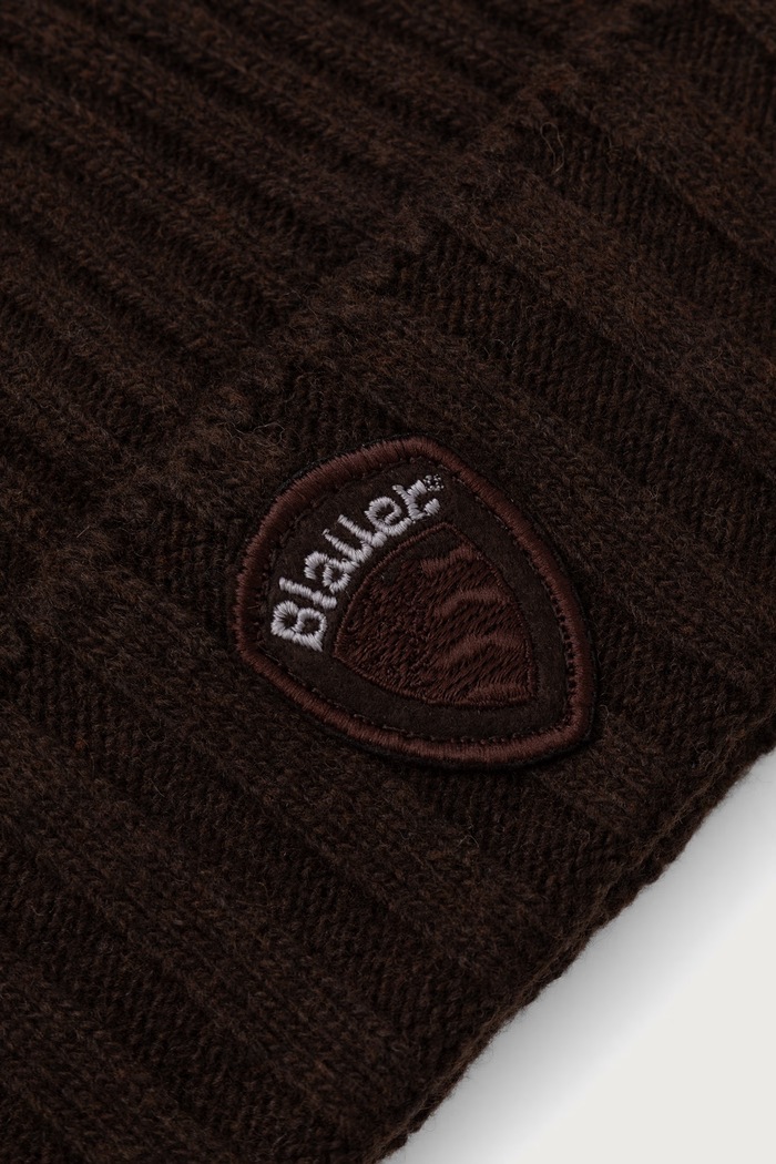 Akcesoria Blauer Czapka beanie męska z dodatkiem wełny BLUA05556 brązowy