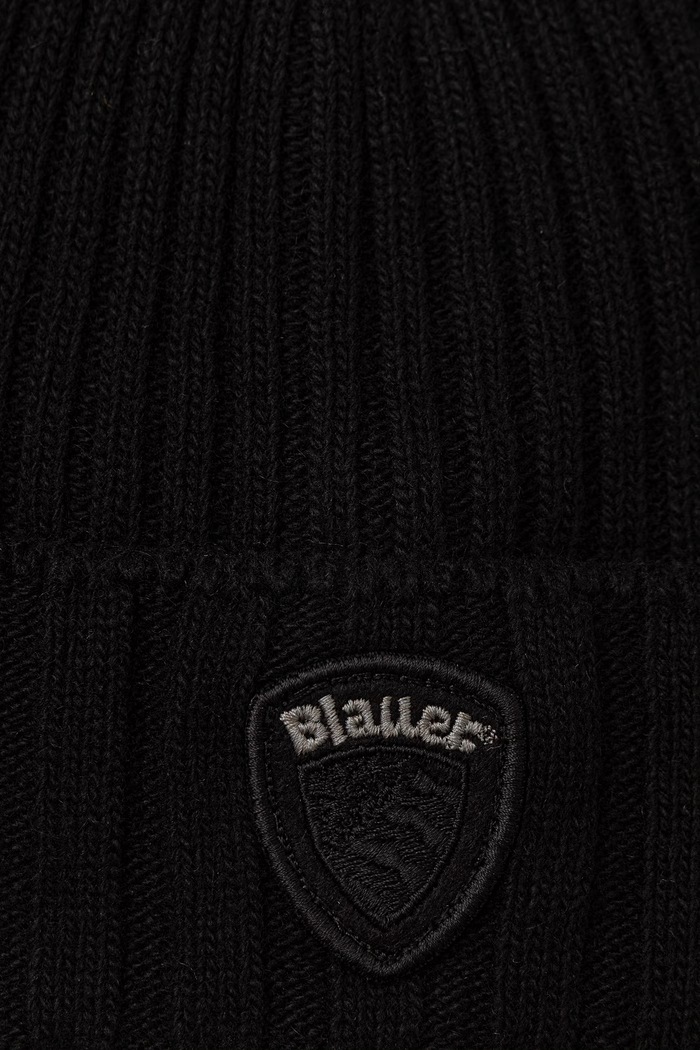 Blauer Czapka beanie męska z dodatkiem wełny BLUA05556 czarny AW26