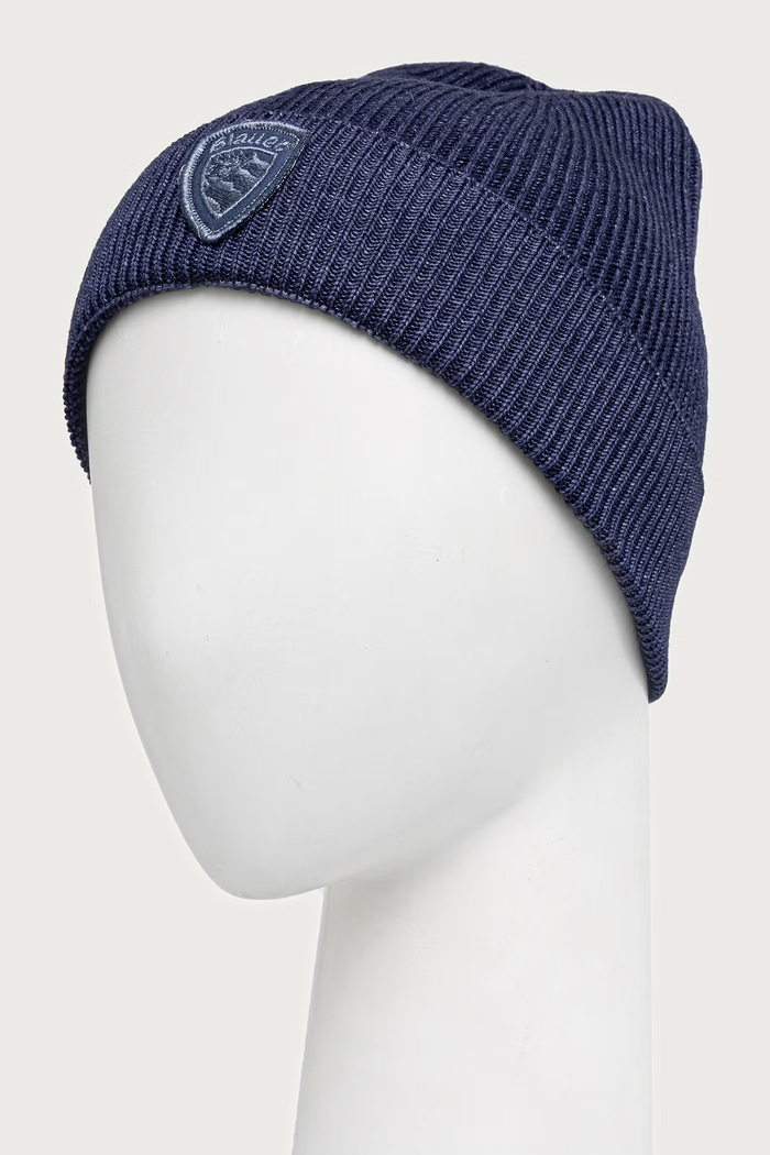 Akcesoria Blauer Czapka beanie męska wełniana BLUA05467 granatowy