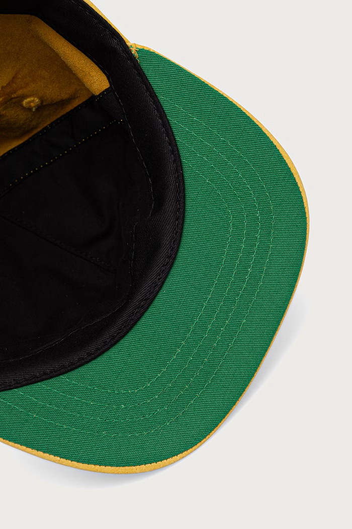 Logo czapka z daszkiem skórzana męska RHUDE RHFW26HA01741 żółty