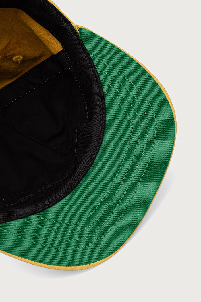 Logo czapka z daszkiem skórzana męska RHUDE RHFW26HA01741 żółty