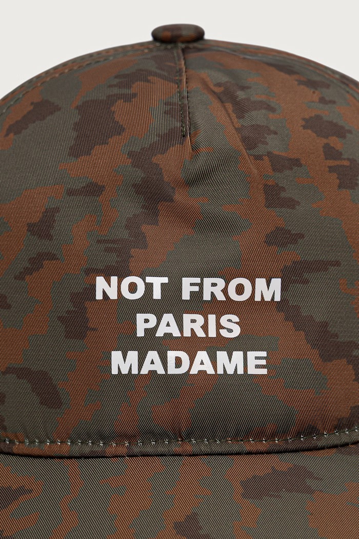 Drôle de Monsieur Czapka z daszkiem męska Slogan Moire M.CP210.PA035 zielony AW26