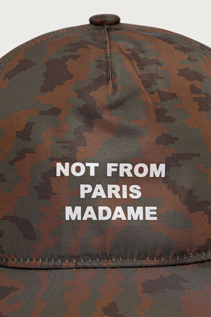 Drôle de Monsieur Czapka z daszkiem męska Slogan Moire M.CP210.PA035 zielony AW26