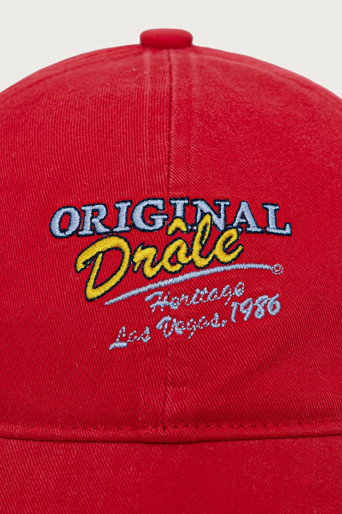 Drôle de Monsieur Czapka z daszkiem męska bawełniana Original Drole Embroidered M.CP215.CO138 czerwony AW26
