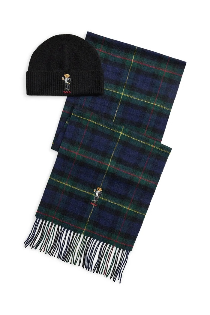 Polo Ralph Lauren Czapka i szalik wełniane zielony 449P20310