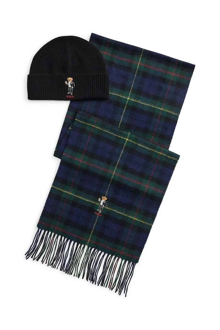 Polo Ralph Lauren Czapka i szalik wełniane zielony 449P20310