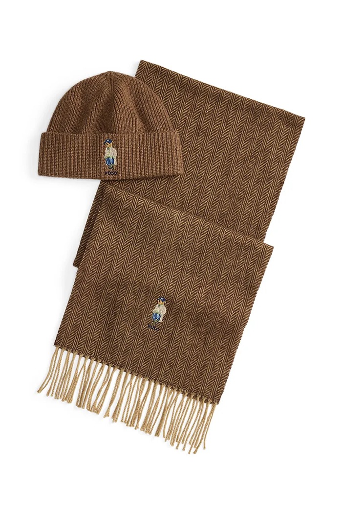 Polo Ralph Lauren Komplet męski wełniany brązowy 449P20309