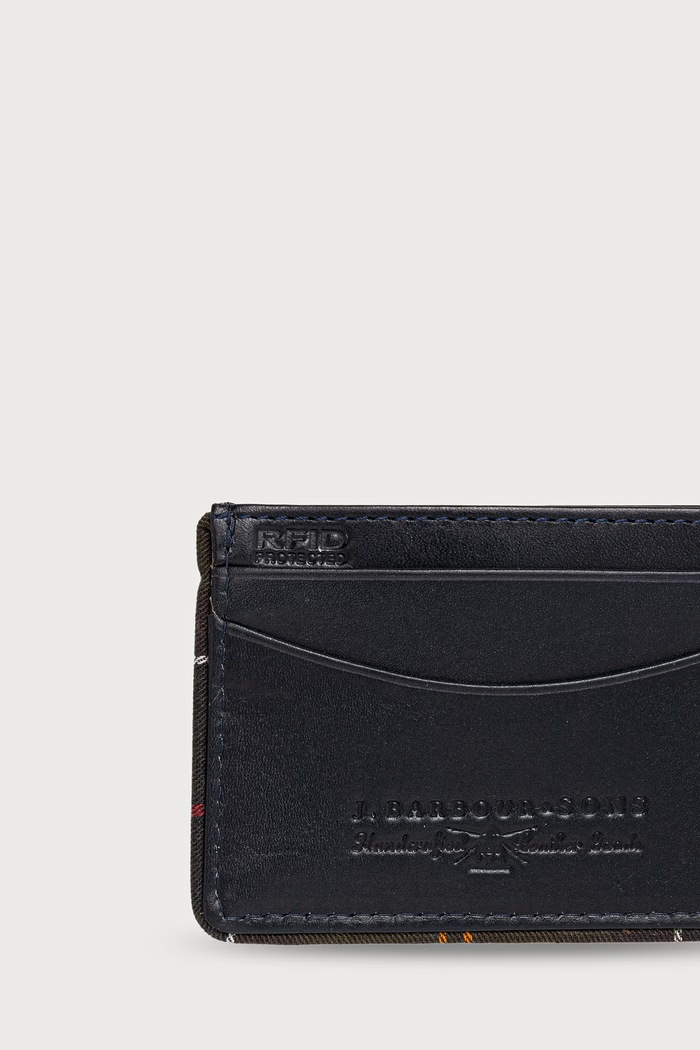Barbour Etui na karty męskie skórzane MLG0068 granatowy AW26
