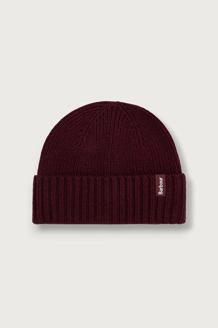 Barbour Czapka wełniana bordowy MHA0992