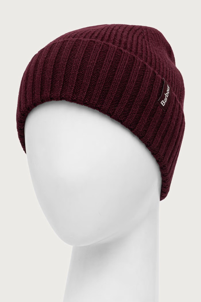 Barbour Czapka wełniana MHA0992 bordowy AW26