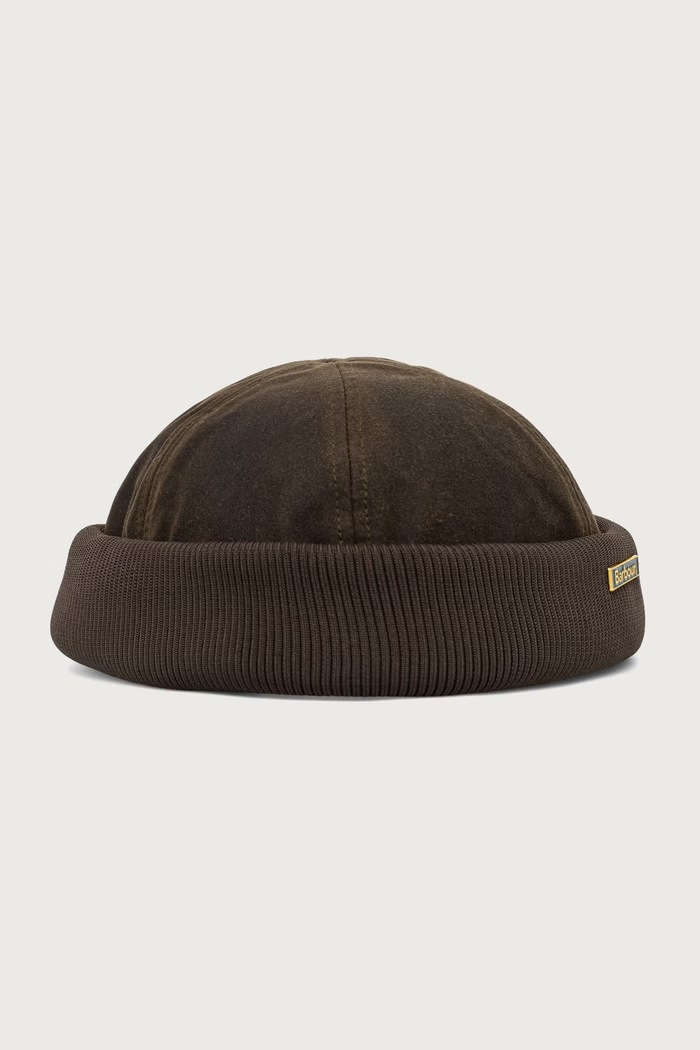 Barbour Czapka męska bawełniana zielony MHA0984