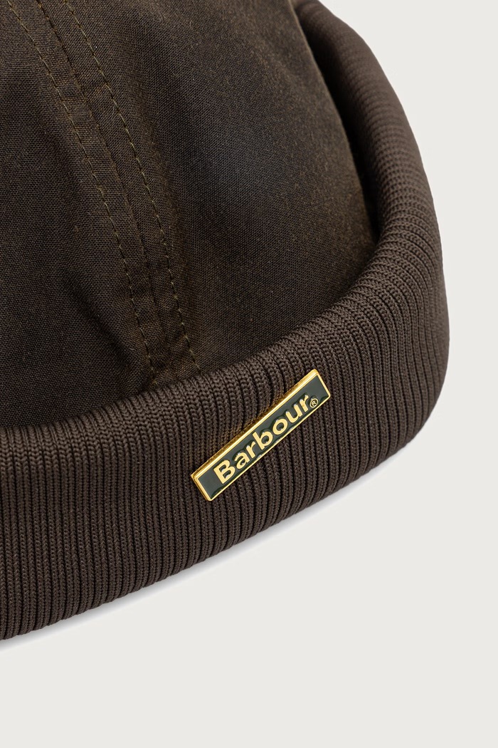 Barbour Czapka męska bawełniana MHA0984 zielony AW26