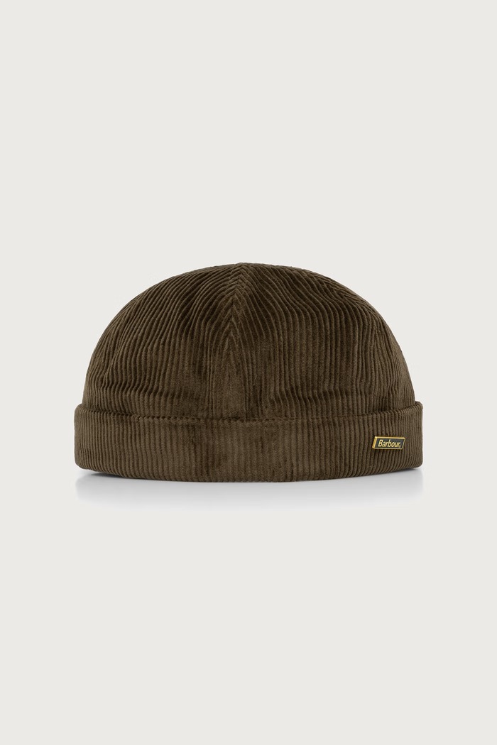 Barbour Czapka męska bawełniana zielony MHA0983