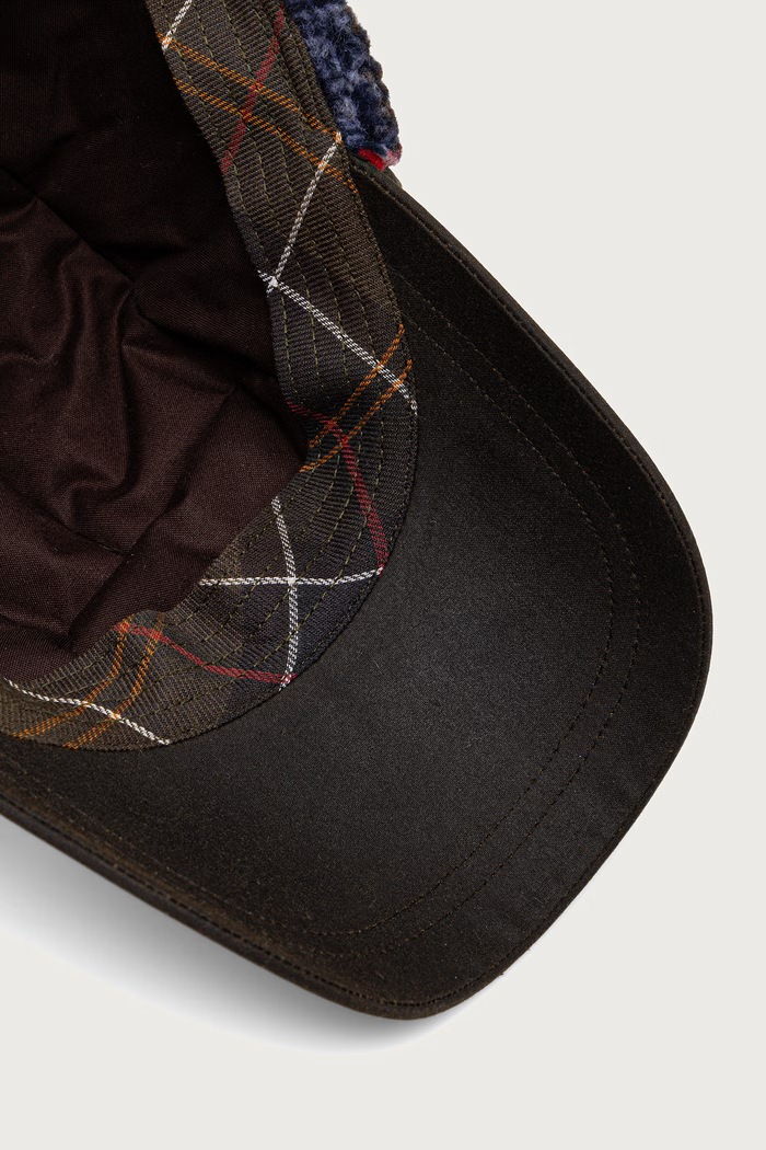 Czapka uszatka męska bawełniana Barbour MHA0981 zielony