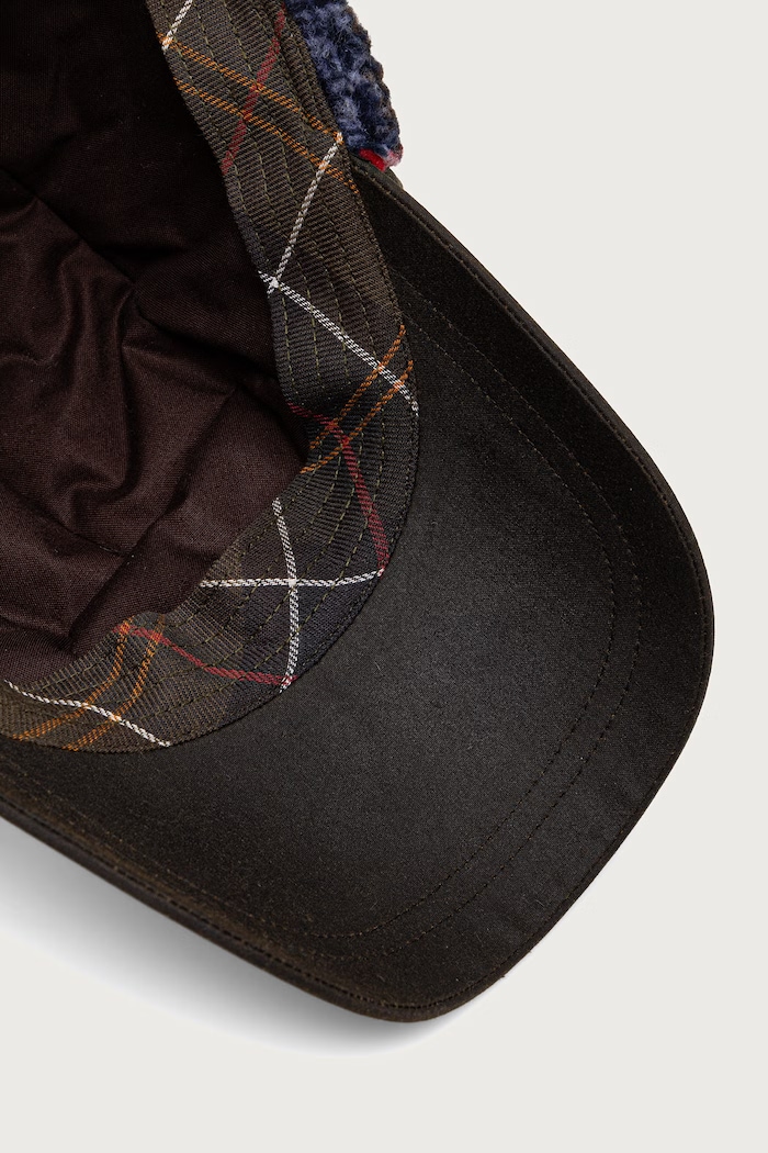 Czapka uszatka męska bawełniana Barbour MHA0981 zielony