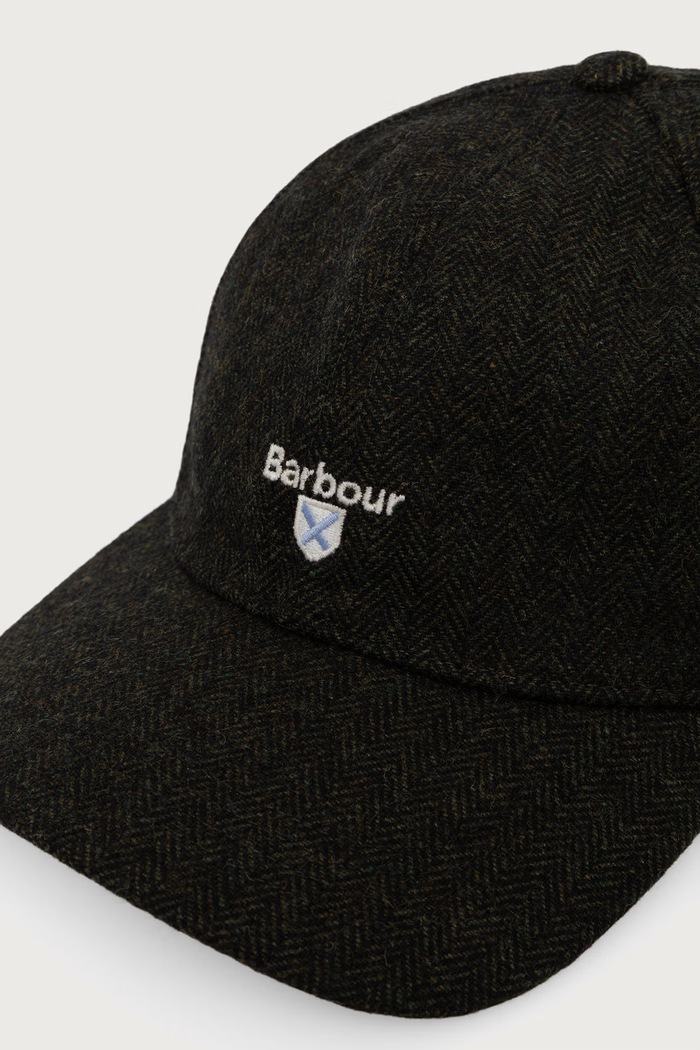 Barbour Czapka z daszkiem męska z wełny MHA0968 zielony AW26