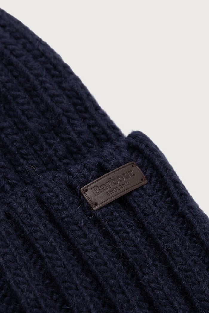 Barbour Czapka z pomponem męska z wełny MHA0905 granatowy AW26