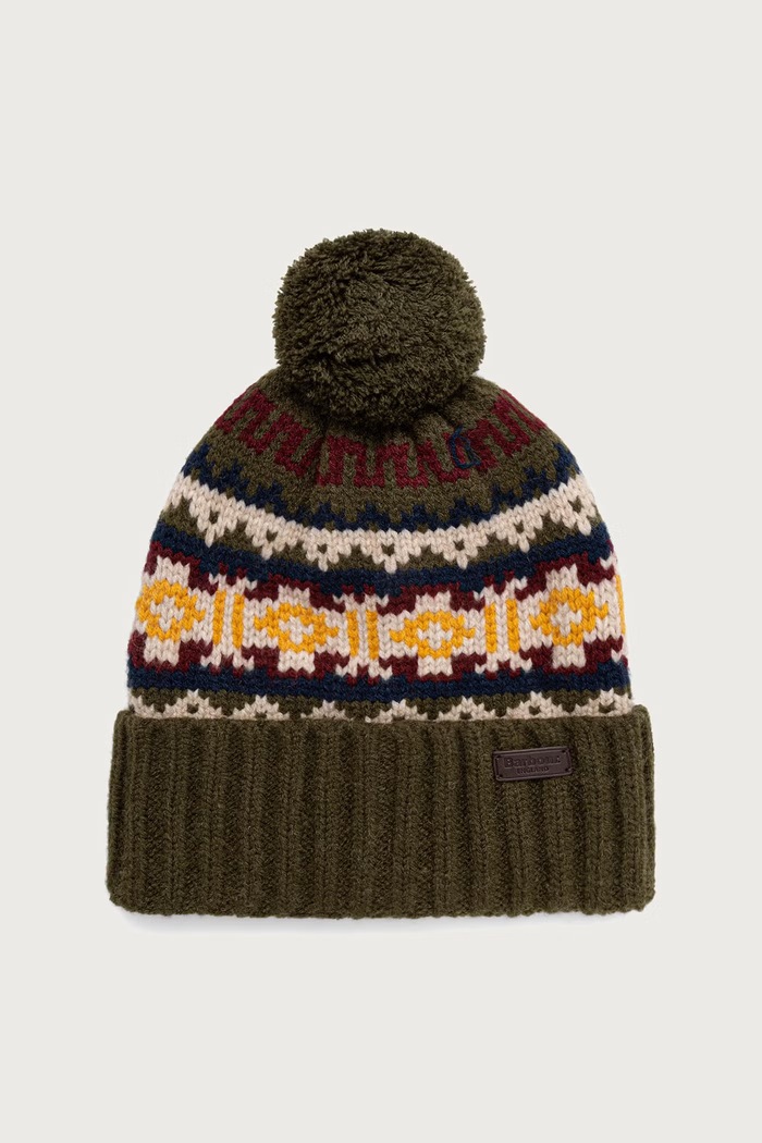 Barbour Czapka i rękawiczki męskie z dodatkiem wełny MGS0109 zielony AW26