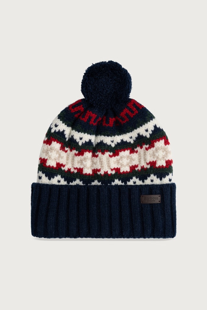 Barbour Czapka i szalik męska z wełny MGS0108 niebieski AW26
