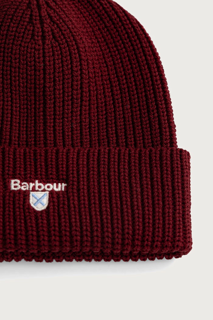 Komplet męski z bawełny Barbour bordowy MGS0107