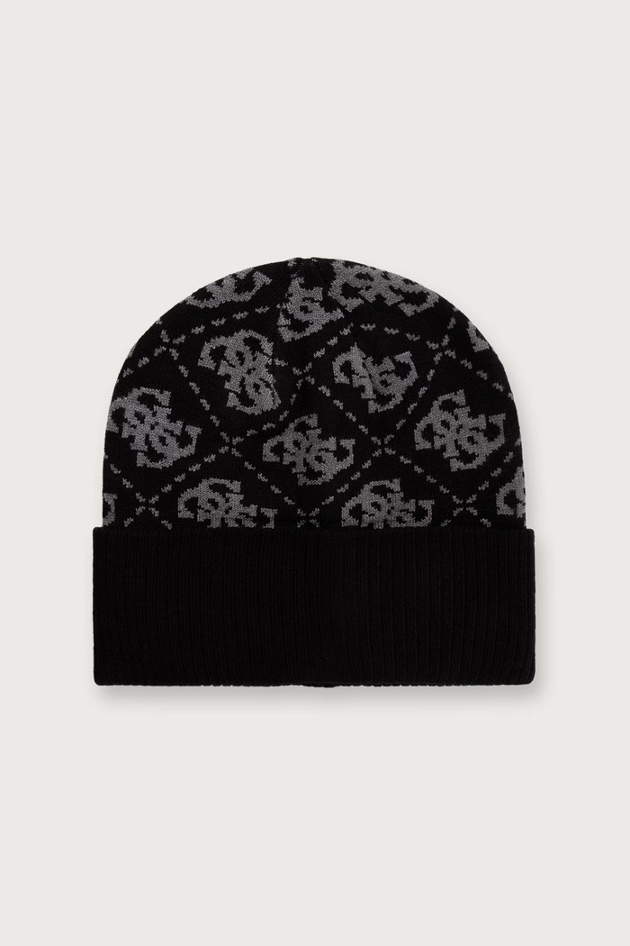 Guess Čiapka beanie pánska s viskózou MILANO čierna AM9677.VIS01