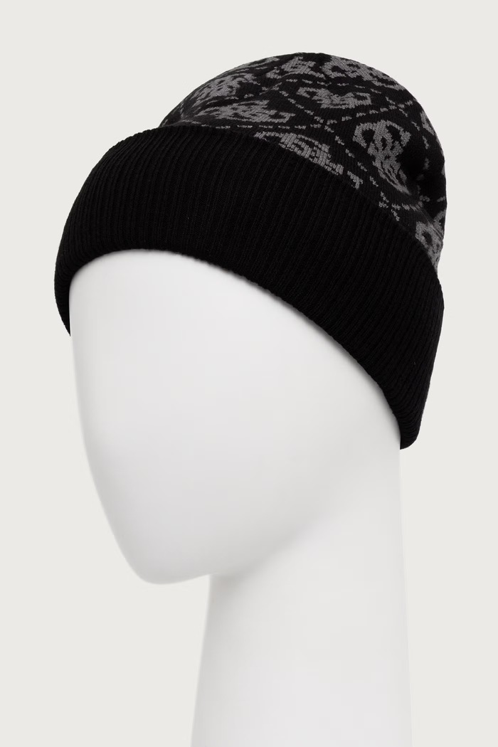 Guess Čiapka beanie pánska s viskózou MILANO AM9677.VIS01 čierna AW26