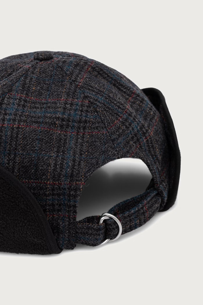 Kangol Czapka z daszkiem męska z wełną PLAID EARFLAPS BASEBALL K5509.BM005 szary AW26