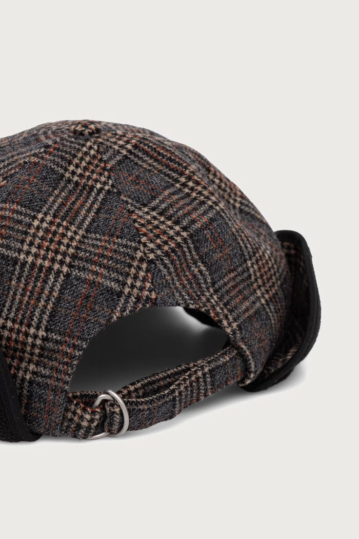 Kangol Czapka z daszkiem męska z wełną PLAID EARFLAPS BASEBALL K5509.GM053 szary AW26