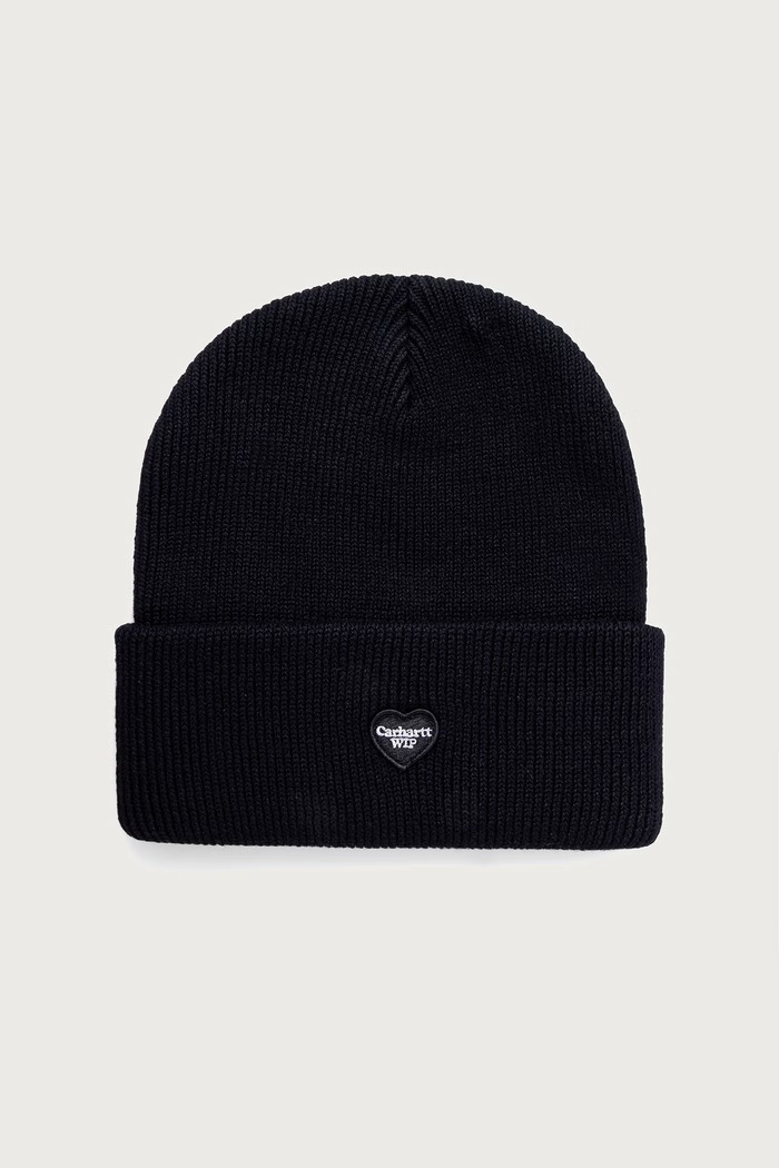 Carhartt WIP Small Heart Beanie czapka bawełniana męska czarny I037107