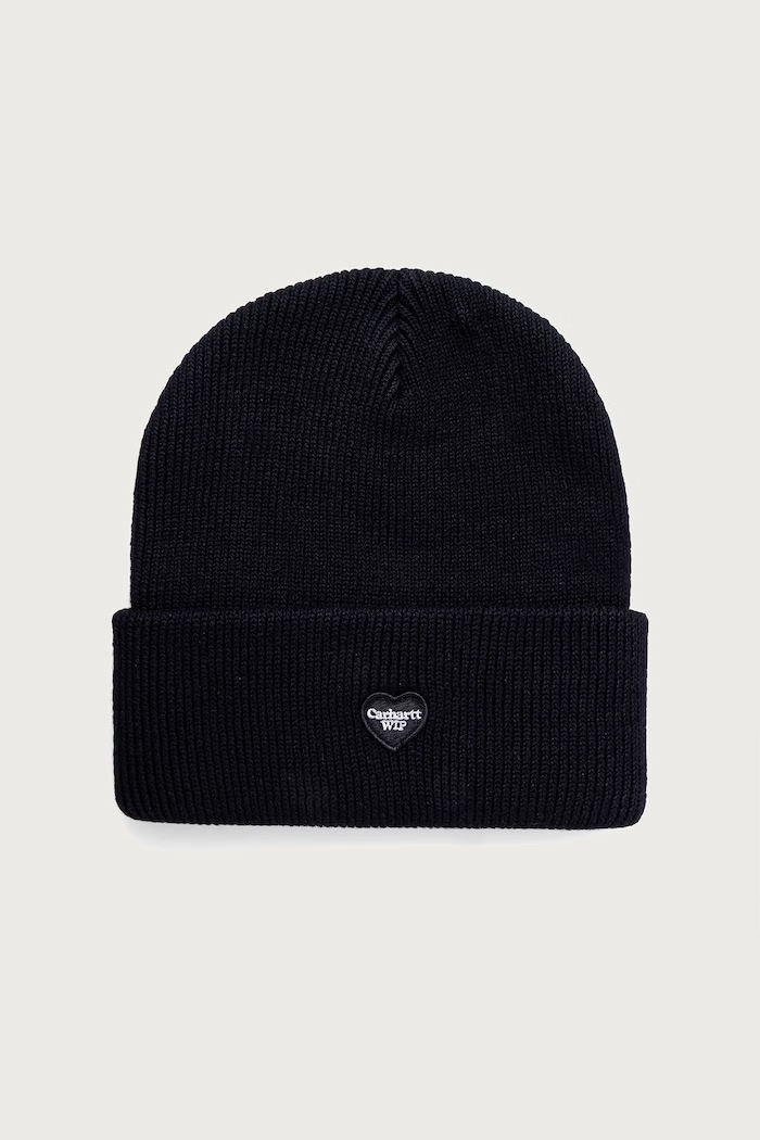 Carhartt WIP Small Heart Beanie czapka bawełniana męska czarny I037107