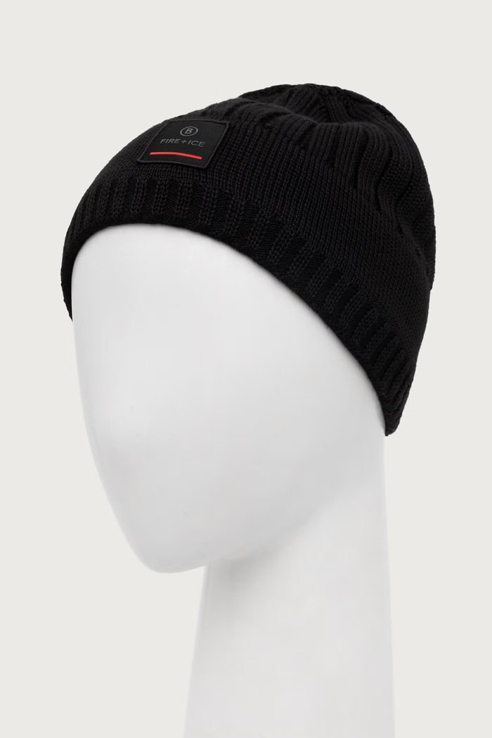BOGNER Fire+Ice Czapka beanie męska z wełną 94346125 czarny AW26