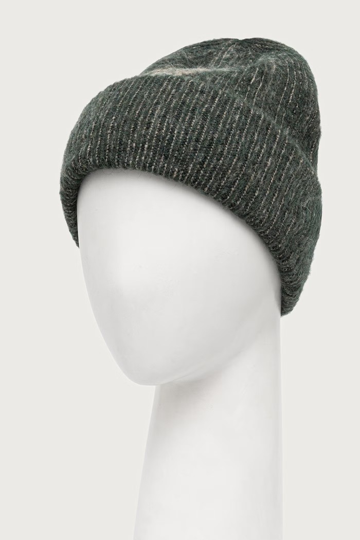 OAS Czapka beanie męska z dodatkiem wełny 805001.9261 zielony AW26
