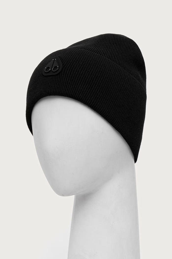MOOSE KNUCKLES czapka beanie męska z dodatkiem wełny M36MA540 czarny AW26