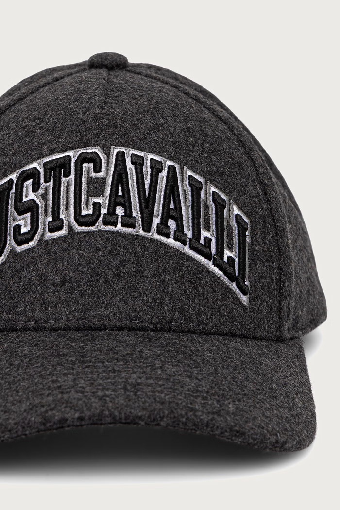 Just Cavalli Czapka bejsbolówka męska z wełną 81QAZK50.ZG408 szary AW26