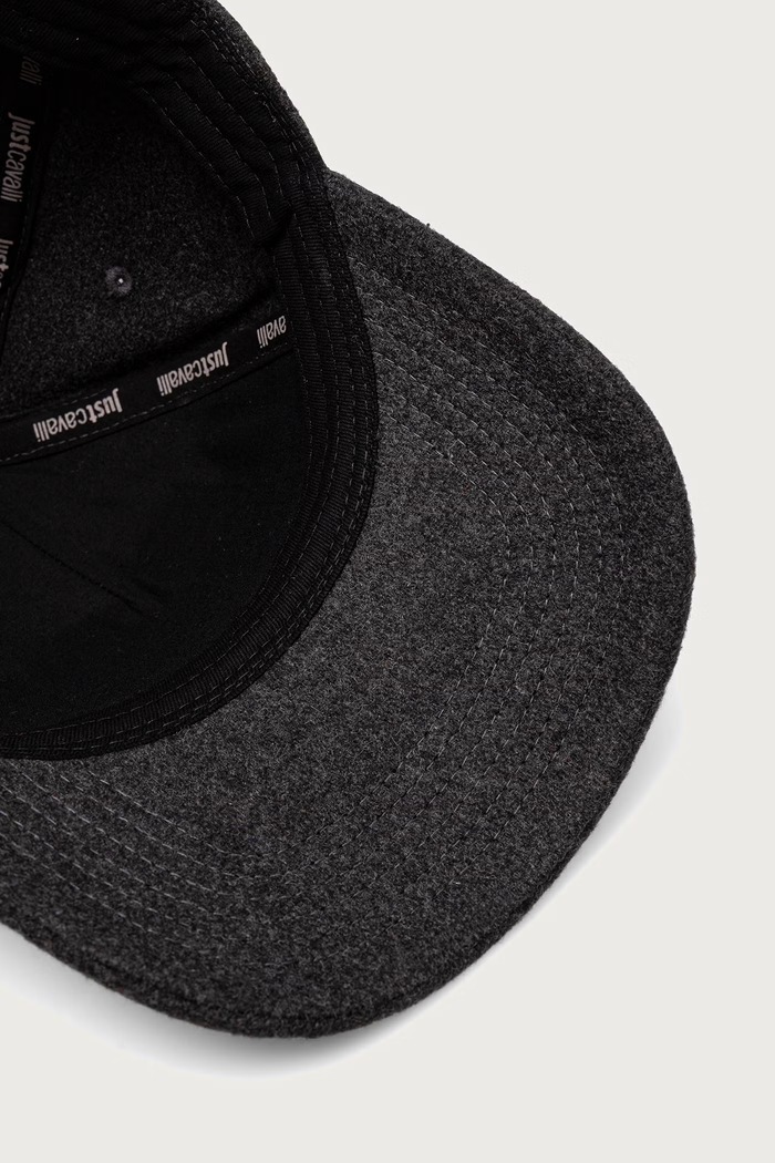 Czapka bejsbolówka męska z wełną Just Cavalli 81QAZK50.ZG408 szary
