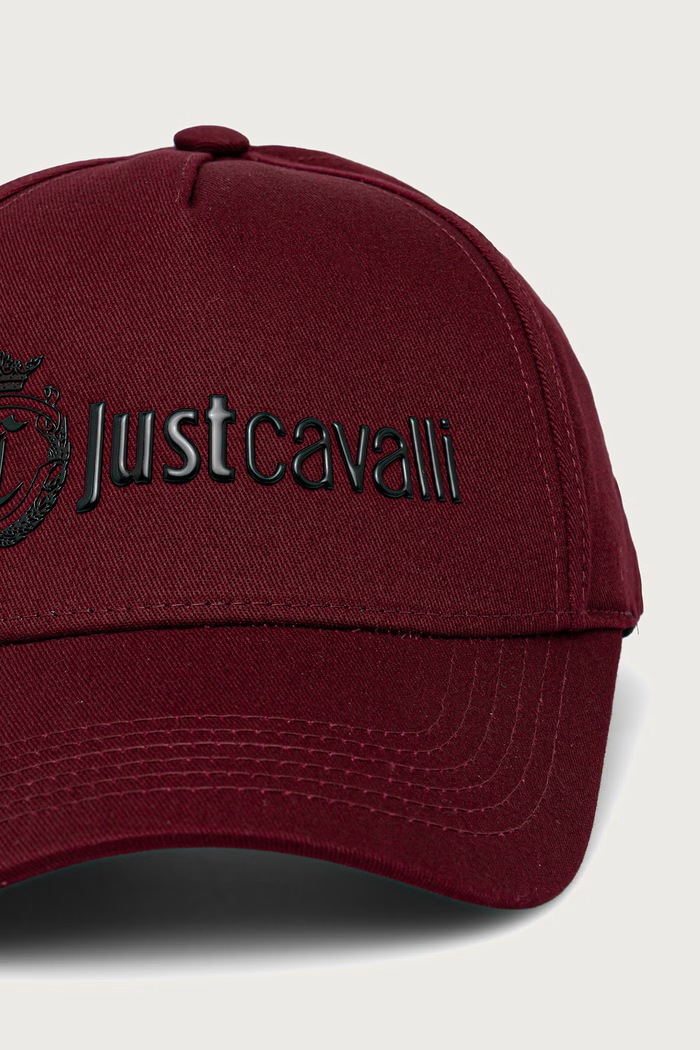 Just Cavalli Czapka bejsbolówka męska bawełniana 81QAZK20.ZG318 bordowy AW26