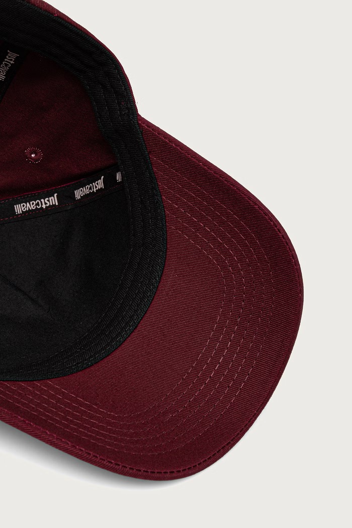 Czapka bejsbolówka męska bawełniana Just Cavalli 81QAZK20.ZG318 bordowy