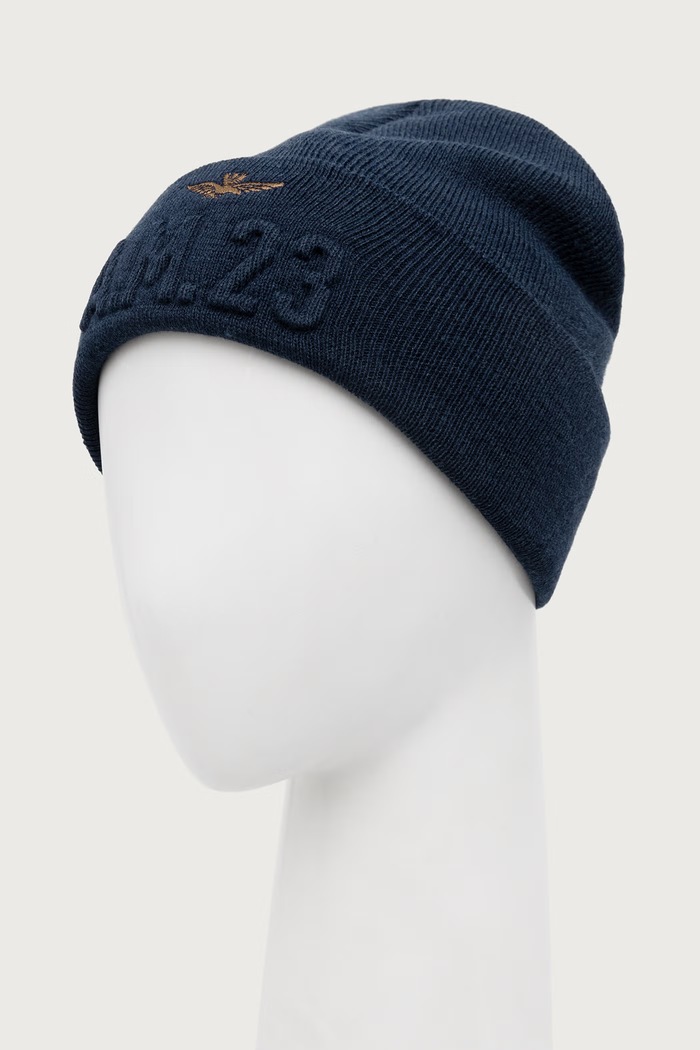 Aeronautica Militare Czapka beanie męska CU0099UL00949 granatowy AW26