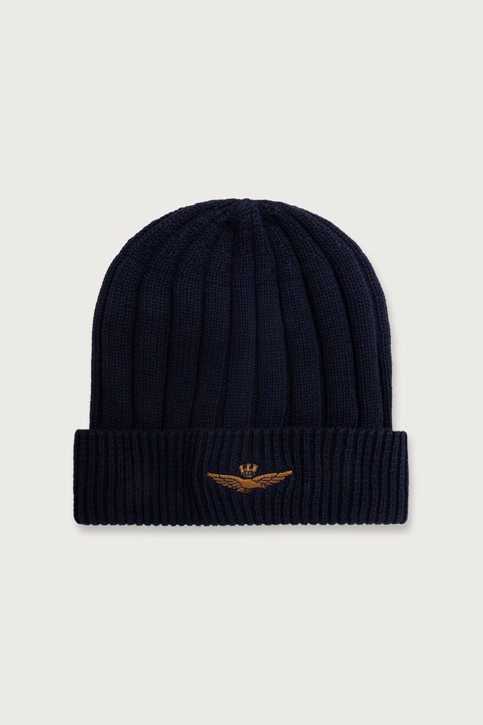 Aeronautica Militare Czapka beanie męska bawełniana granatowy CU0098UL00485