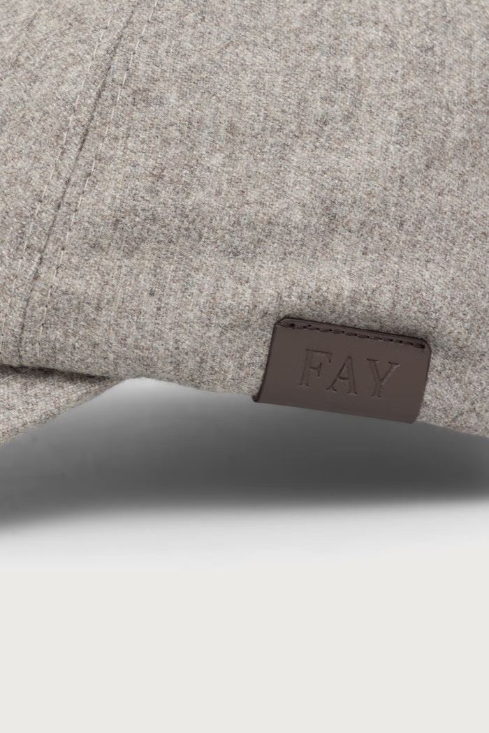 FAY czapka z daszkiem męska wełniana N7MF3531930WGZ beżowy AW26