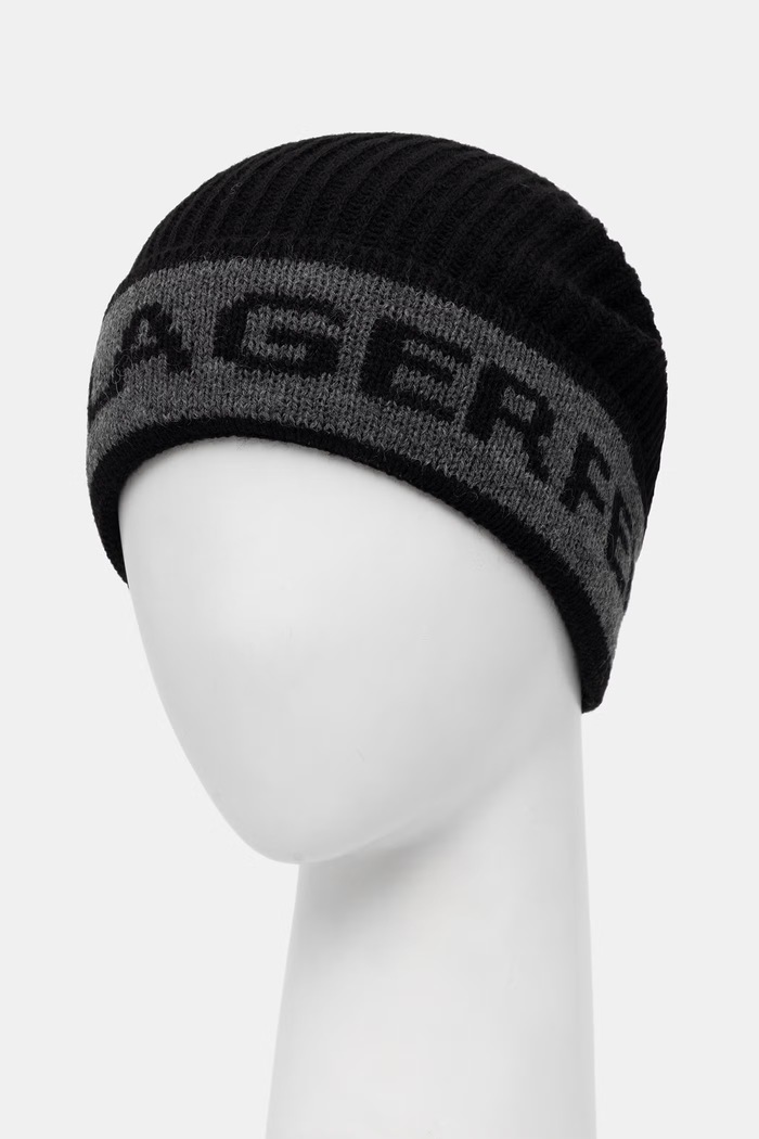 Karl Lagerfeld czapka męska z dodatkiem wełny 564322.805601 czarny AW26