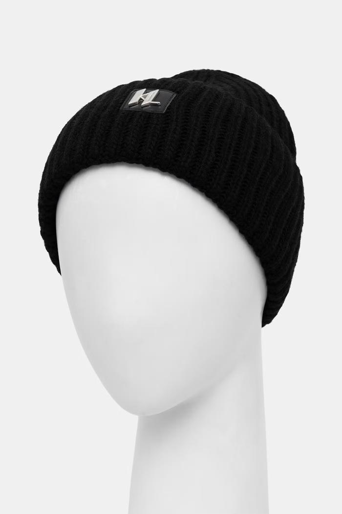 Karl Lagerfeld czapka damska z dodatkiem wełny 564325.805601 czarny AW26