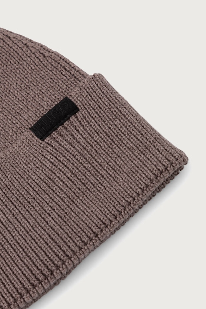 Akcesoria HUGO Czapka beanie męska bawełniana Xential 50570999 brązowy