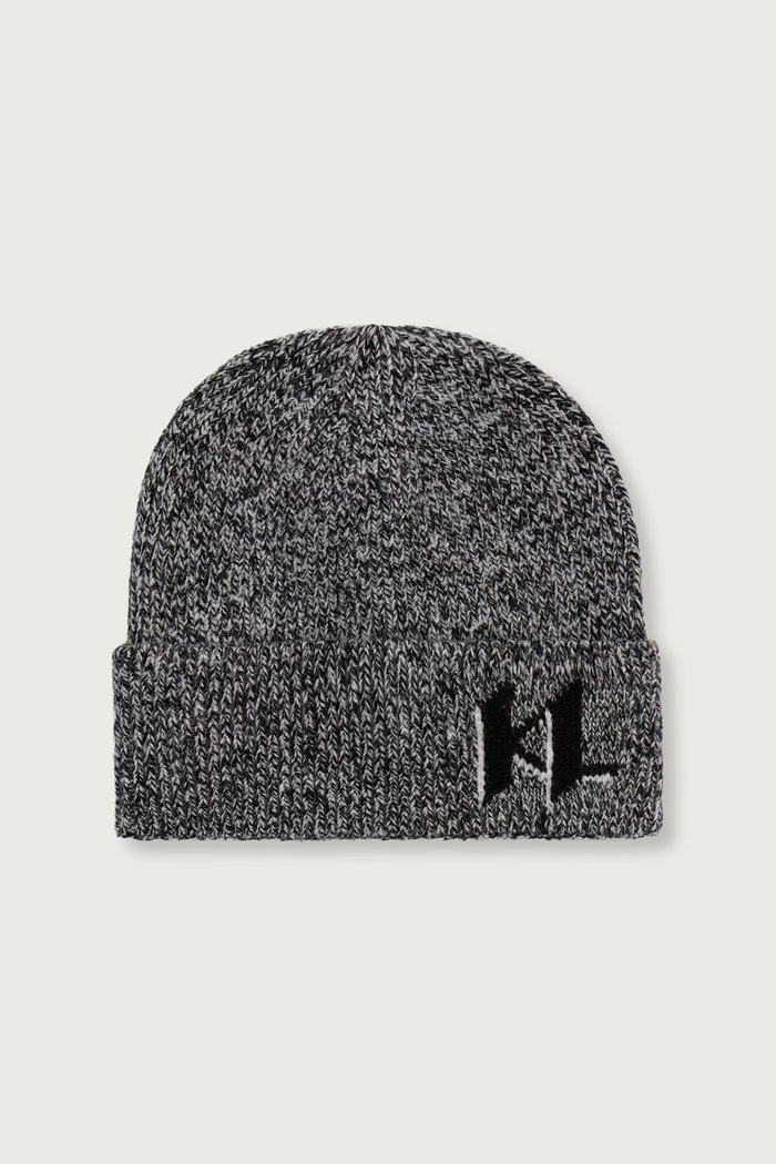 Karl Lagerfeld Čiapka beanie pánska s prímesou vlny čierna B4M33101