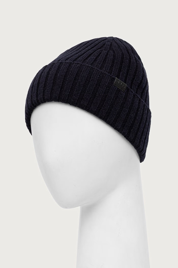BOSS шапка чоловіча з вовною Fino_Hat 50569441 темно-синій AW26
