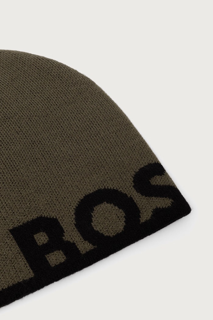 Akcesoria BOSS Green Czapka męska z dodatkiem wełny Reviso_Beanie 50572050 zielony