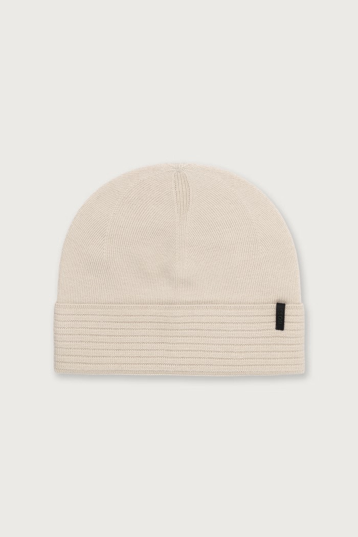 BOSS Green Beanie kapa moška z volno Termix_Beanie bež 50572038