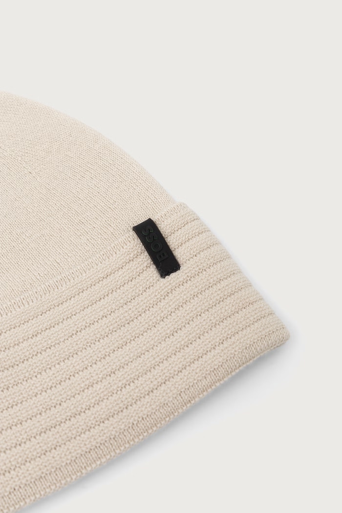 Dodatki BOSS Green Beanie kapa moška z volno Termix_Beanie 50572038 bež