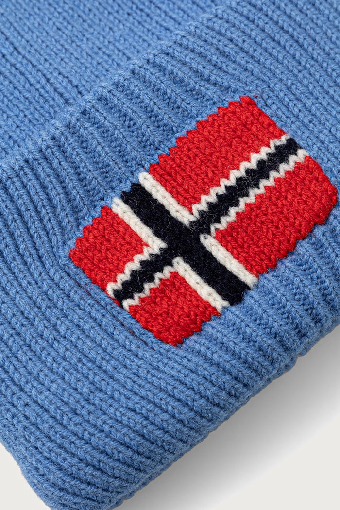 Napapijri Czapka beanie męska z wełną Evei NP0A8AM2B9E1 niebieski AW26