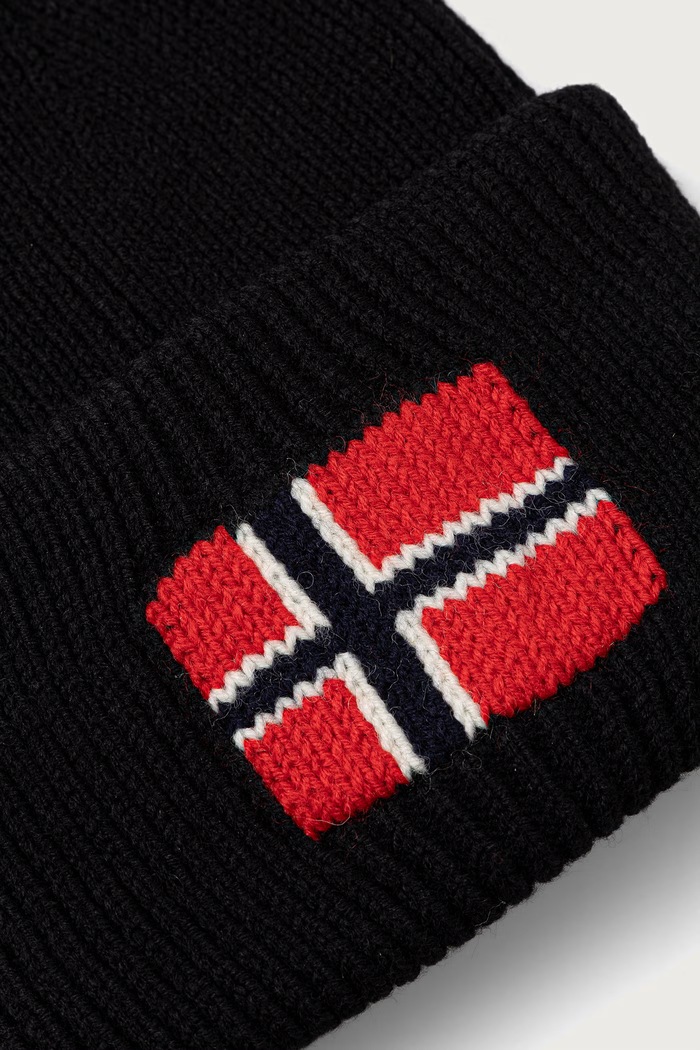 Napapijri Czapka beanie męska z wełną Evei NP0A8AM29411 czarny AW26